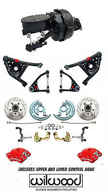 Camaro Disc Conversion Kit, Red Wilwood Calipers, 9″ Dual Power Kit, Tubular Arm