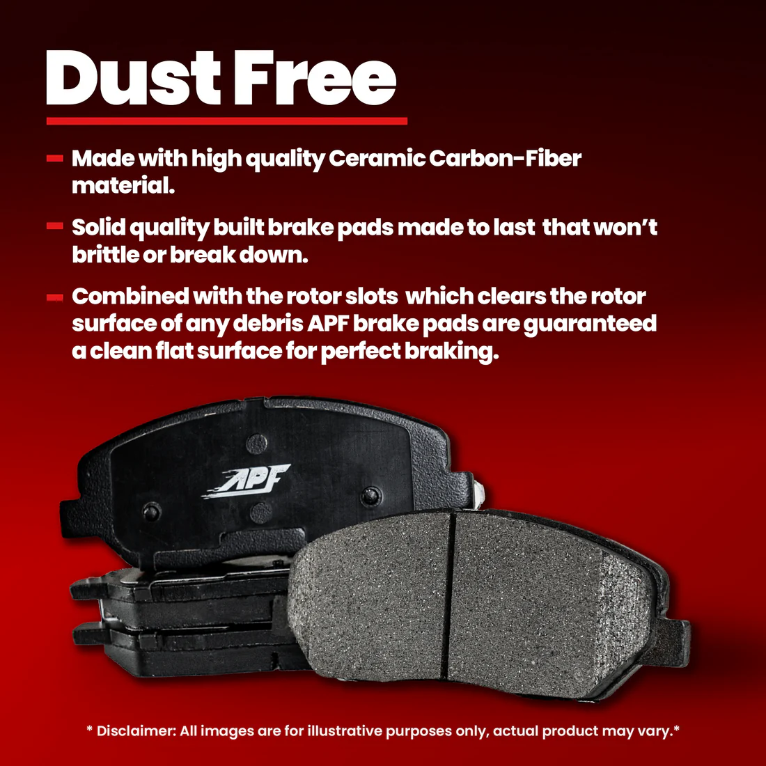 Mitsubishi APF Front Ceramic Carbon Fiber Brake Pads for 2007-2019 Outlander - Image 2